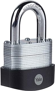 Yale Y125B/60/133/1 - Laminated Steel Padlock (60mm) - Outdoor Hardened Steel Shackle Lock for Shed, Gate, Chain - 3 Keys - HIGH Security
