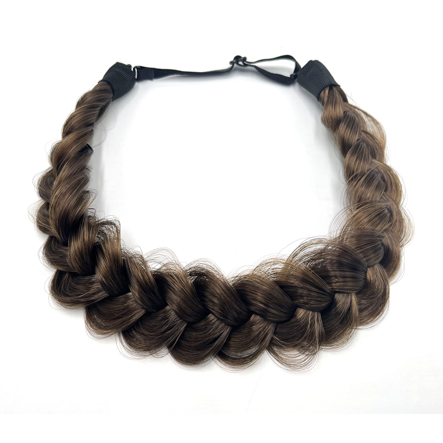 ⭐Women Synthetic Hair Braided Headband Classic Wide Strands Fluffy Braids Amazon.com : DIGUAN Thick Wide 2 Strands Synthetic Hair  main image 3