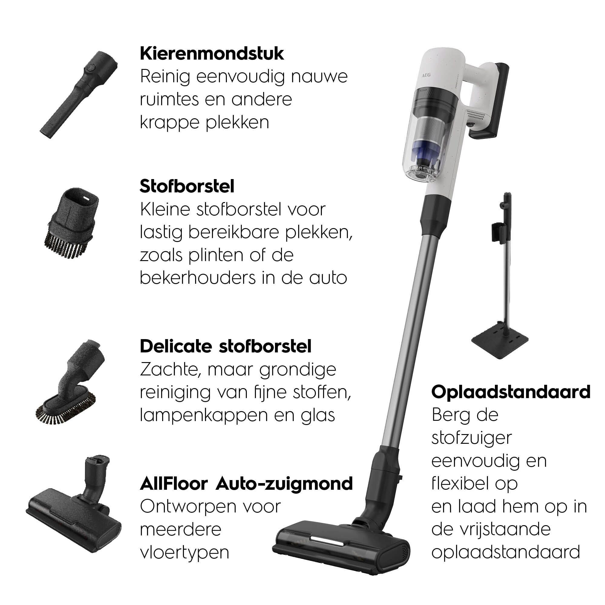 AEG Aspirateur Balai sans Fil 7000 AP72UB21AM, Aspirateur à Manche et à Main 2 en 1, Jusqu'à 50 Min d'Utilisation, AllFloor Auto LED Buse pour Tous Sols, Filtration HEPA en 6 étapes, 0,3 L