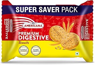 AMERICANA Digestive Biscuits|High Fiber and Goodness of Wheat flour (Atta) Biscuit | Family Pack Digestive Cookies 495g