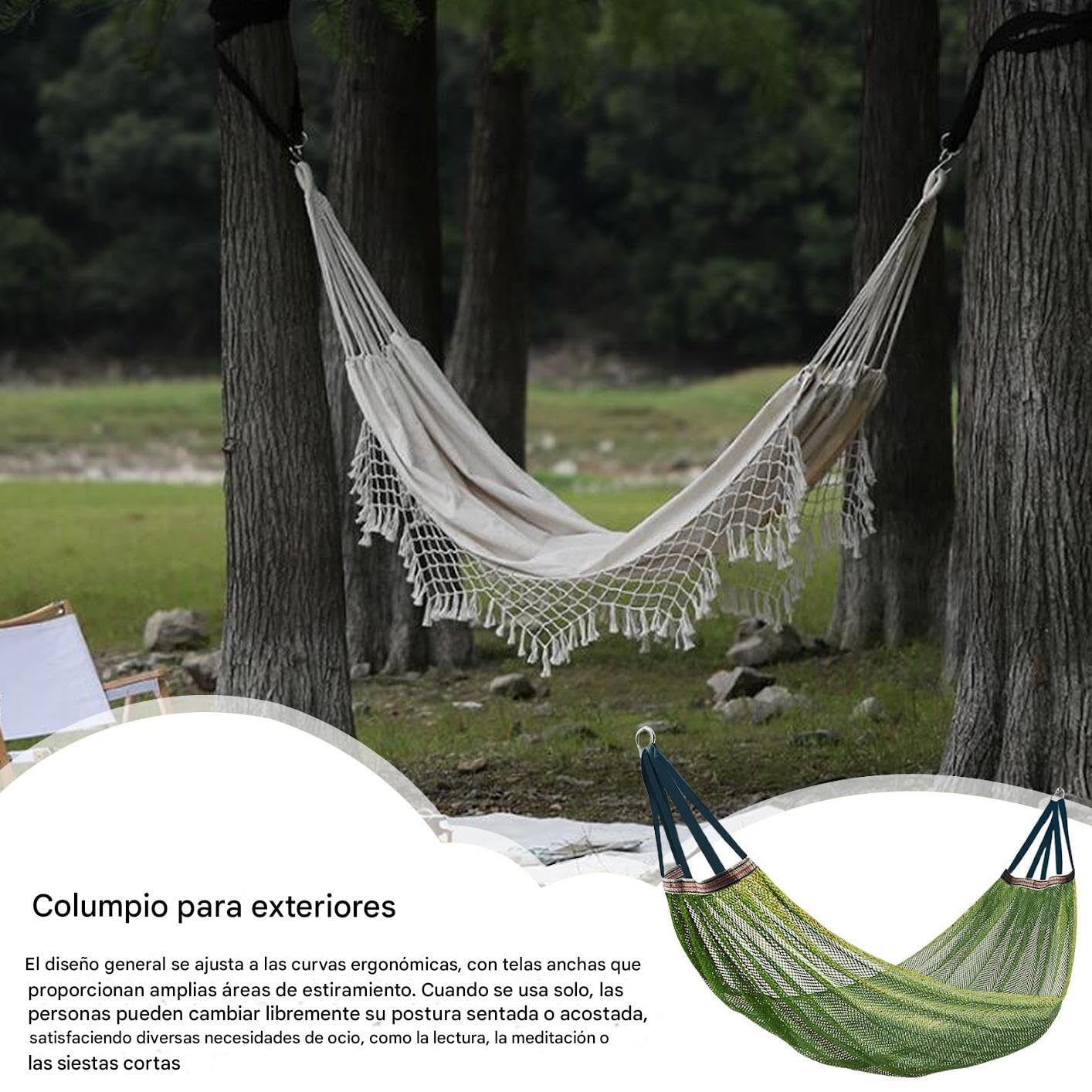 Hamaca De Red con Agujeros De Enfriamiento - Soporte 200kg, Plegable Y Compacta para Transporte - Columpios para Actividades Al Aire Libre, Jardín, Patio Y Relax En Vacaciones