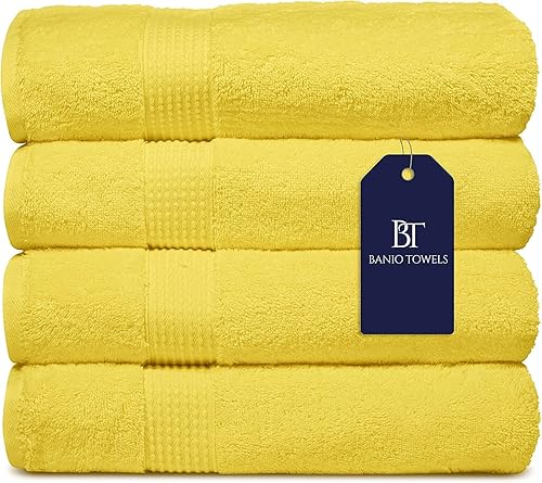 Miniatura 11 de Banio Toallas Juego de 4 toallas de baño, 100% algodón turco, toallas de lujo de secado rápido para baño, invitados, bañera de hidromasaje, toallas