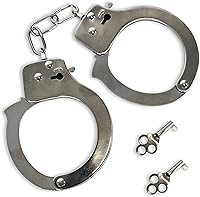 Sunny Days Entertainment Deluxe Toy Handcuffs with 2 Keys & Safety Release - Metal Role Play Cuffs for Kids Cowboy Sheriff Costume