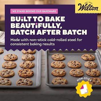 Wilton Silver Non-Stick Baking Sheet Set, Made Without PFAS, 2-Piece