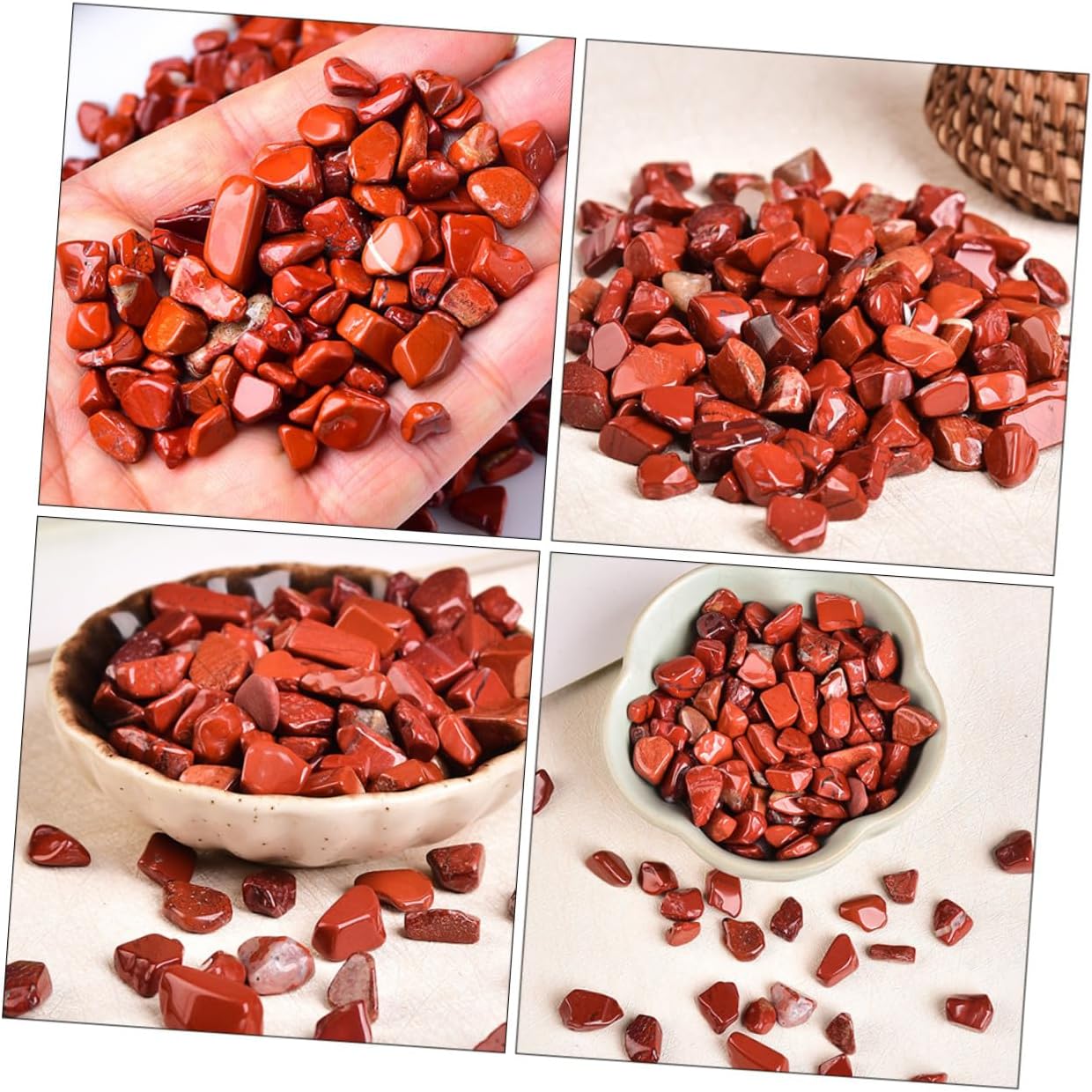 Luxshiny Red Jasper Fish Tank Gravel 7-9mm Decorative Aquarium Rocks 2lb Bulk Landscaping Stones for Aquarium and Terrarium Décor