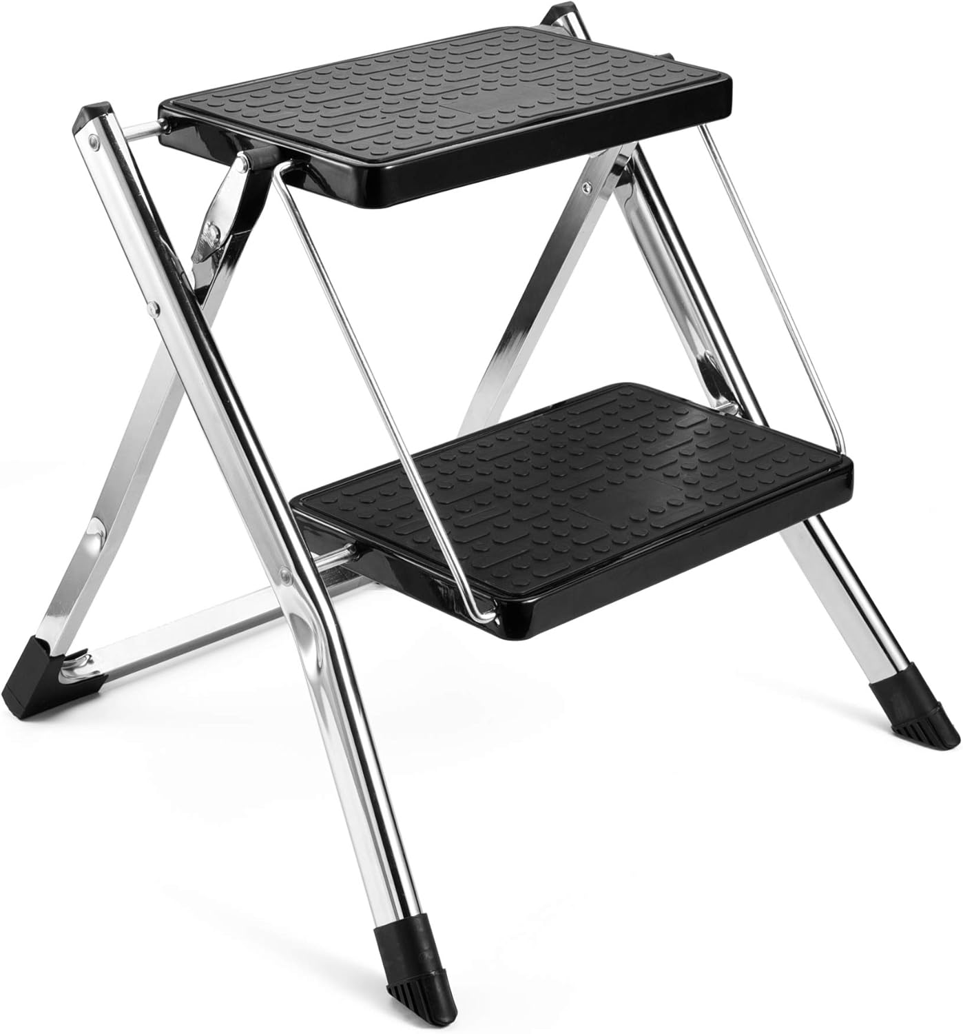 Delxo 2 Step Stool Stepladders Lightweight White Folding Step Ladder