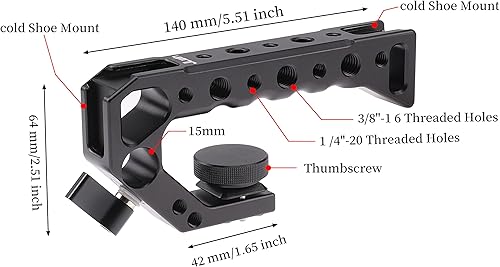 Vista 7 de Fotga Soporte estabilizador de jaula de cámara de aluminio de aleación + mango superior para Sony A7C ILCE-7C α7C sin espejo DSLR cámara de vídeo