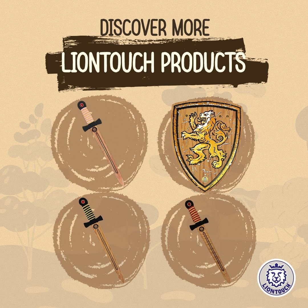 Liontouch - WoodyLion Foam Sword, Gold/Black - Small Size, Age 3-6 | Woodlike Toy Dagger with Gemstone for Toddler Boys & Girls | Safe Weapon Accessory for Pretend Play, Dress Up & Costumes - Image 6
