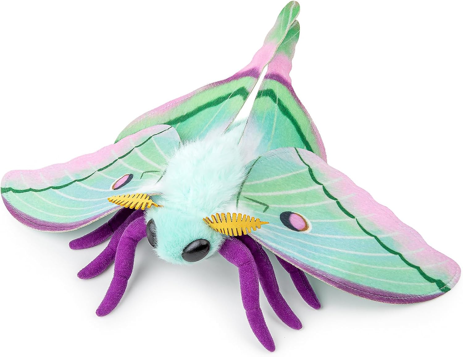 Luna Moth Stuffed Animal Plush Toy, Realistic New Moths Toys Gifts 11in