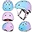 CELOID Kids Helmet Pad Set,Adjustable Kids Skateboard Bike Helmet Knee & Elbow Pads Wrist Guards 5-6-8 Years Protective Gear Set for Girls Boys Bicycle Bike Roller Skating Scooter Sport,Blue Pink
