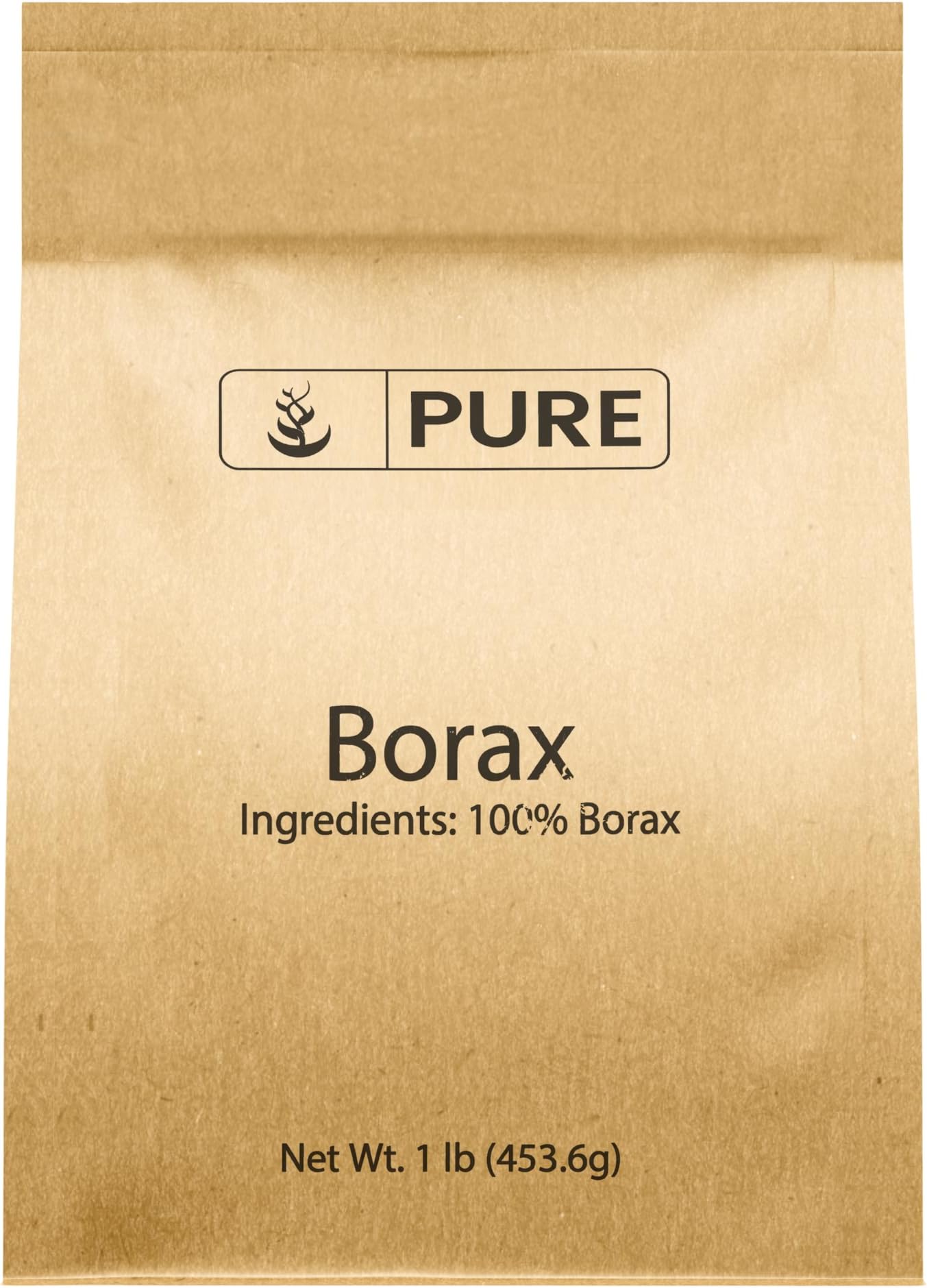 Borax Powder, 1 lb, Multi-Purpose Natural-Source Laundry Booster & Deodorizer, 100% Detergent, Safe, Fresher Bathroom, Removes Tough Stains, Eco-Friendly Packaging