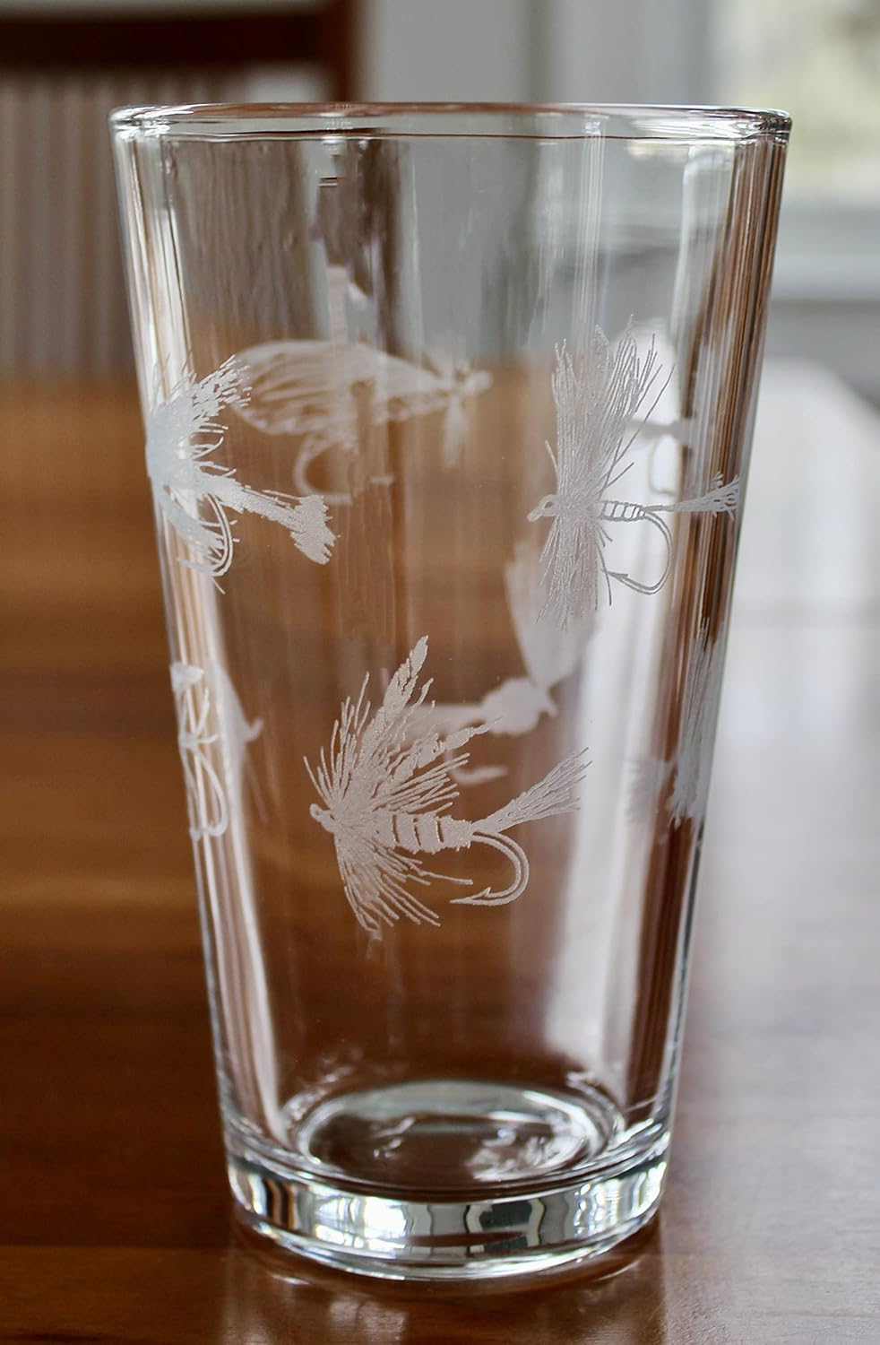 Fly Fishing Engraved Beer Pint Glasses - Gift for Fisherman (Set of 2)