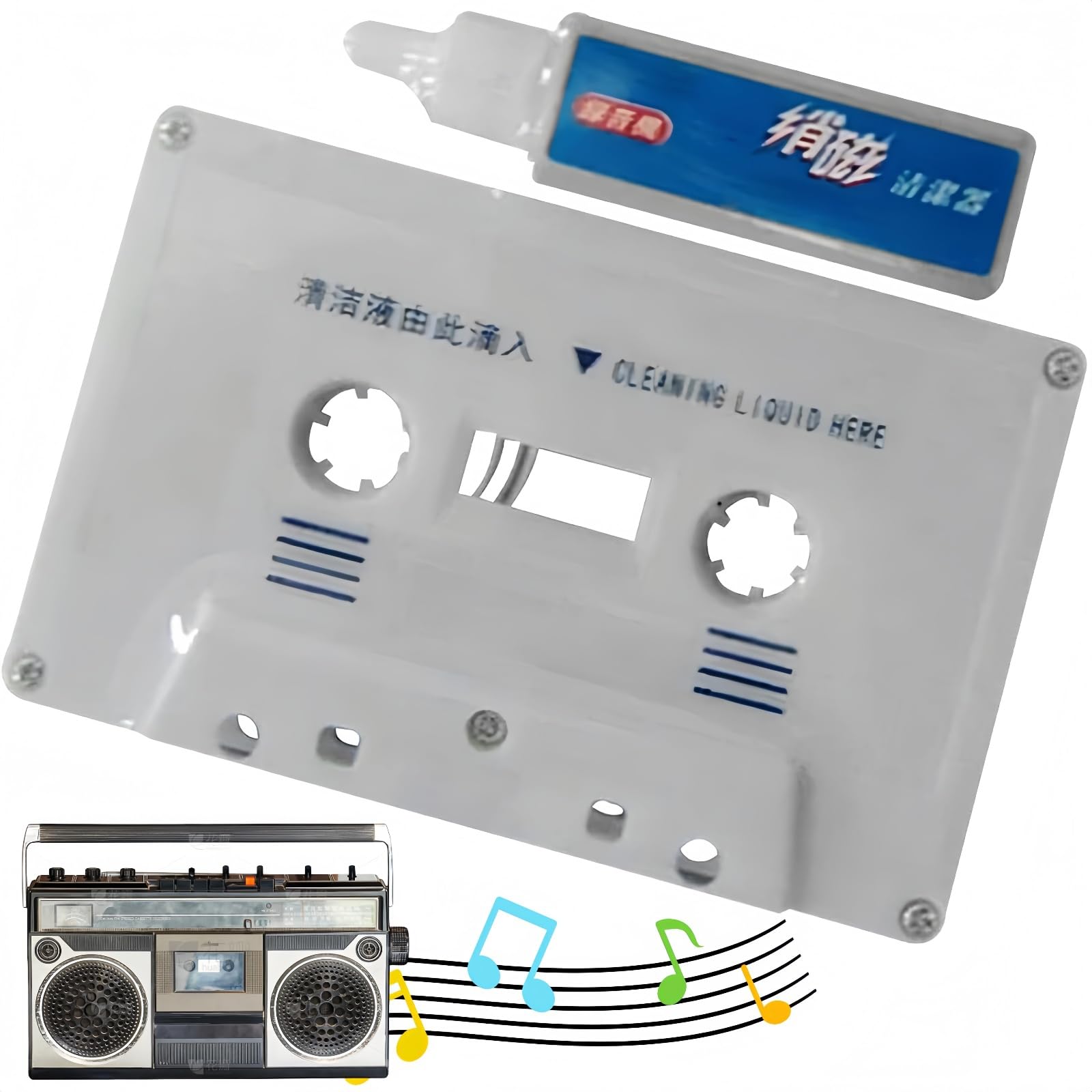 Tête de cassette propre, kit d'entretien de tête de cassette, C-assette Audio C-assette Clean, nettoyeur de cabestan, tête C-Leaner et démagnétiseur pour lecteur Ca-ssette, entretien humide, lecteur