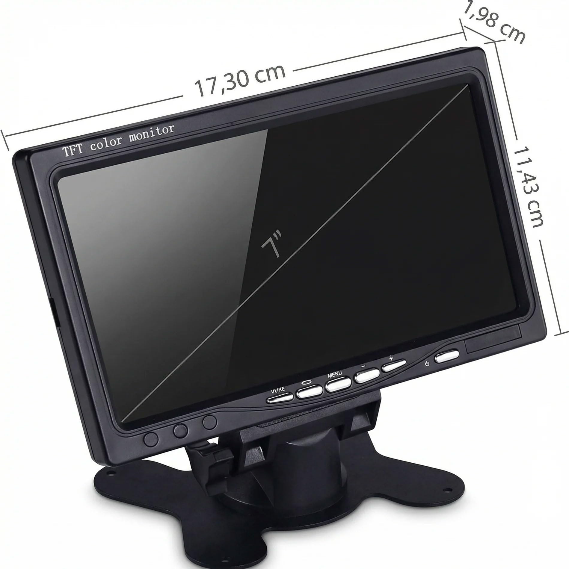 081 store - KIT VIDEOSORVEGLIANZA COMPLETO - TELECAMERA + MONITOR 7 POLLICI 2 CANALI + CAVO 30 METRI