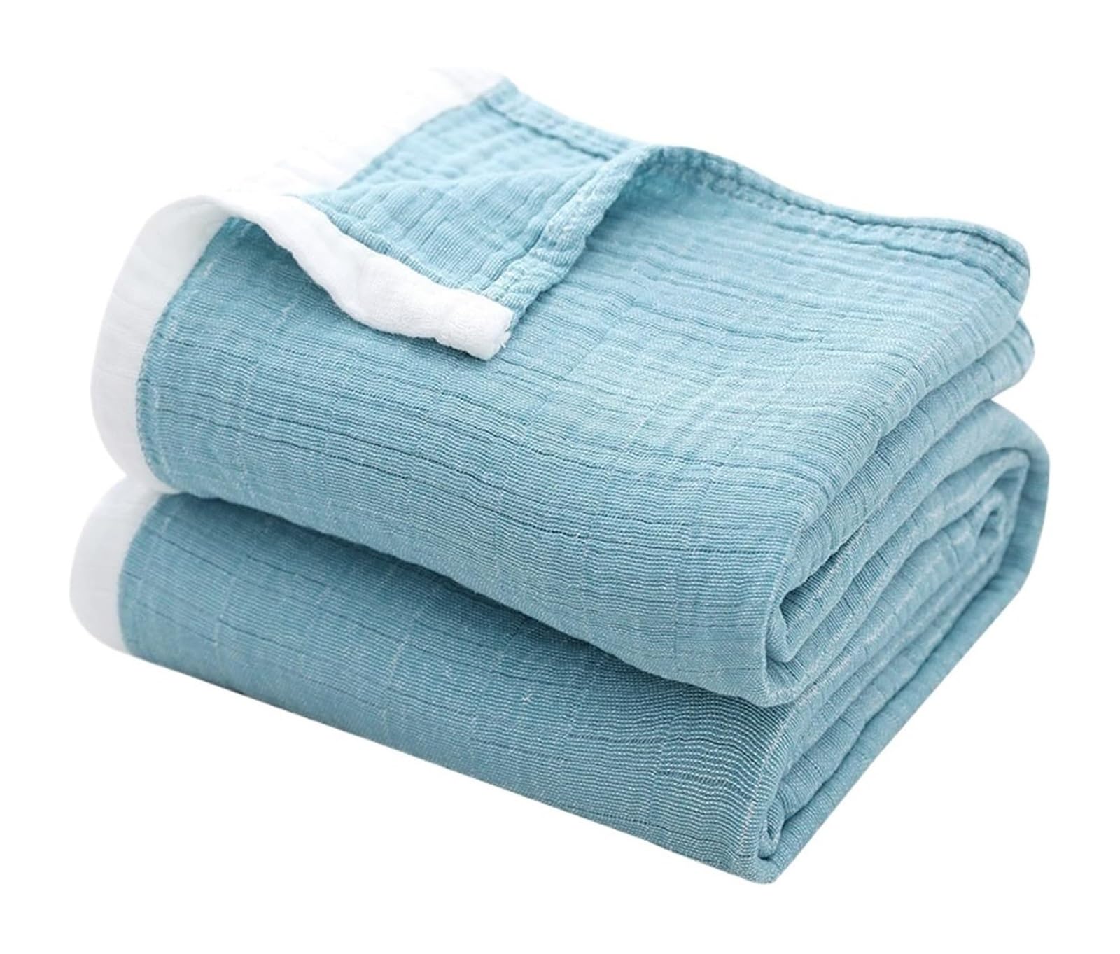 Breathable Cooling Cotton Muslin Throw 4-Layer Gauze Multicolor Sizes(Color7,76x104cm)