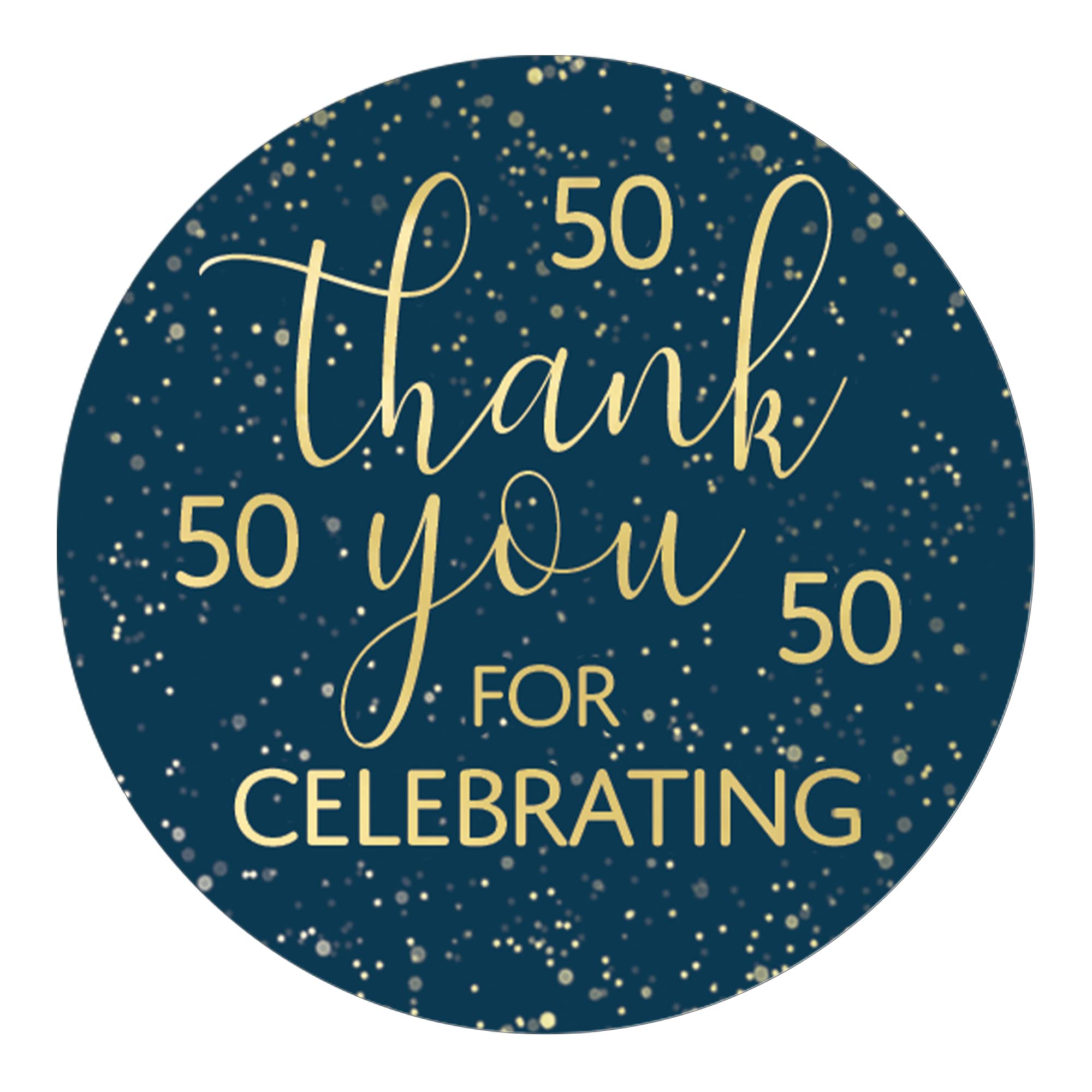 Autocollants 50e anniversaire bleu et or pour décorer vos tables de fête et candy bar