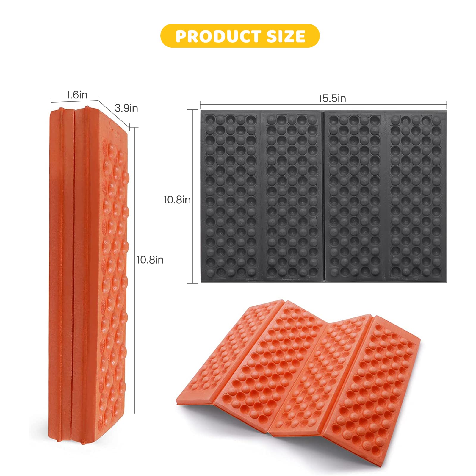 2pcs Sitting Pad, Foam Camping Mat Seat Waterproof Folding Mat for Picnic, Hiking, Backpacking, Mountaineering (Colors are Send Randomly)