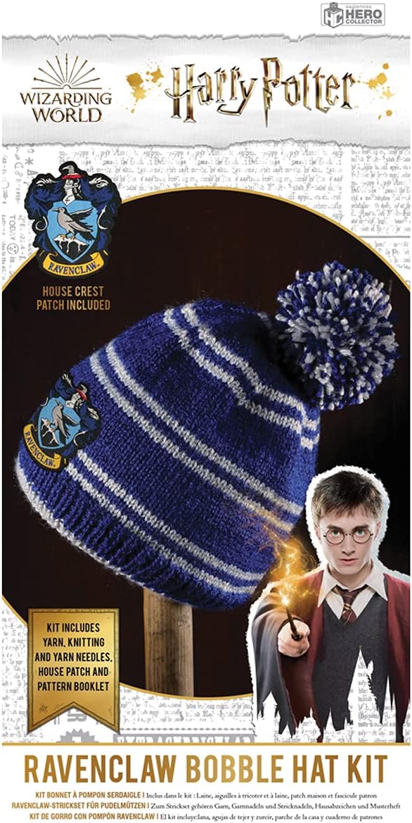 Ravenclaw Hogwarts House Beanie Hat Kit | Harry Potter Wizarding World Knitting Kits