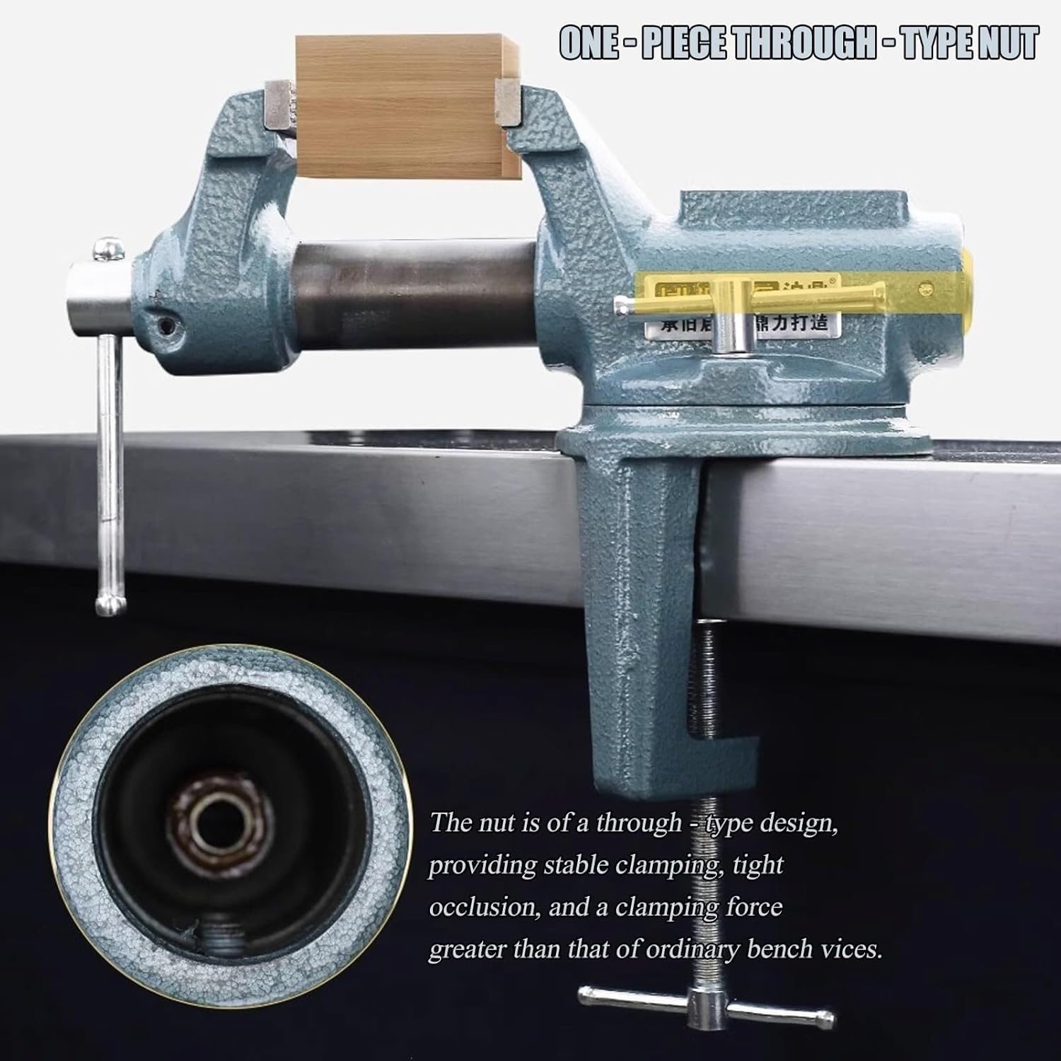 Portable vise 90° rotating mini 3-inch table suitable for woodworking metal cutting manual DIY parts processing small bench
