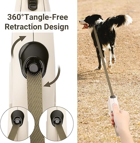 Miniatura 4 de Segarty Correa retráctil para perros pequeños, correa resistente de 16 pies para perros medianos de hasta 44 libras, mango antideslizante, cinta de