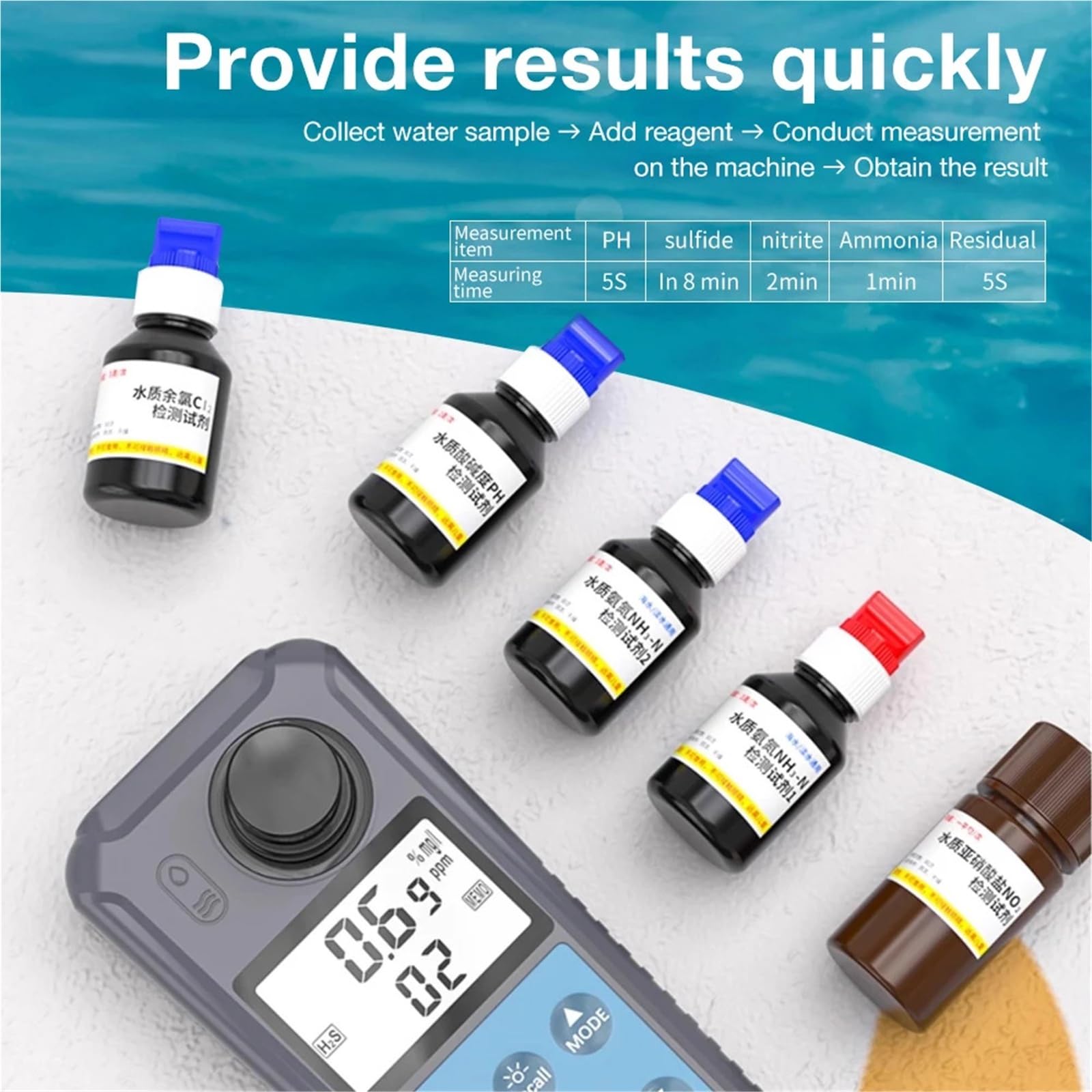 Compteur TDS, Turbidimètre numérique AE86063 (0-1000 NTU) : testeur de turbidité multiparamètre for Aquarium et Piscine