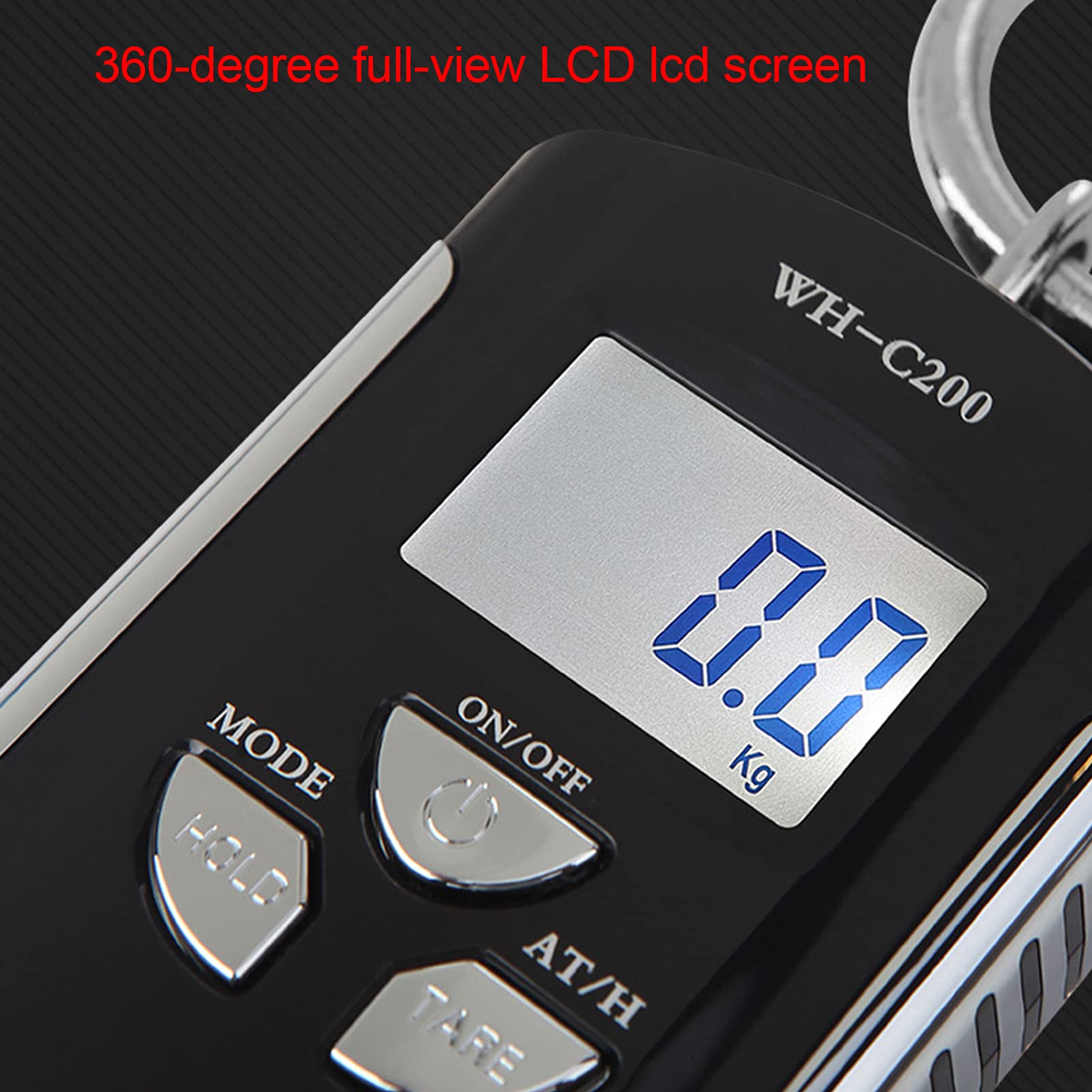 Fdit Bilancia per Gru 440 Libbre/200 kg, Mini Bilancia Digitale Sospesa con Gancio in Acciaio Inossidabile, Display LCD e Bilancia 0,1 kg per la Pesca, i Bagagli, la Caccia All'aperto(Rosso)