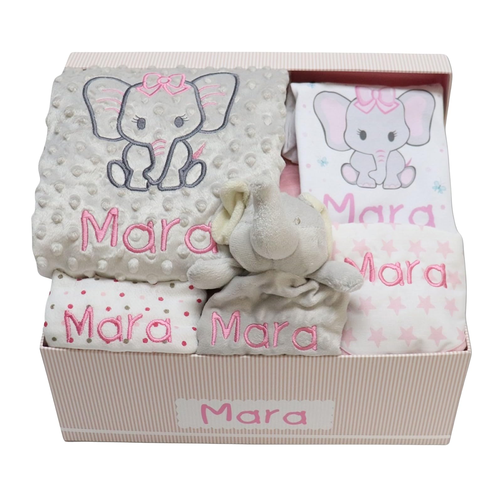 Canastilla personalizada bebé Mod. 7B - Regalos para recién nacido - Regalos baby shower - Cestas para bebés - Regalos personalizados - TARTAS DE PAÑALES Y MÁS