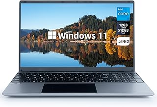 15.6 Inch Laptop Computer,Windows 11 Intel Celeron N5095 Quad-Core Processor up to 2.9Ghz,12GB DDR4 512GB SSD,1080P Screen Laptops,2.4/5G WiFi, Bluetooth 4.2,HDMI,2xUSB 3.0,Type-C