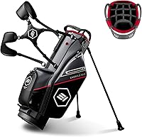 Vista 1 de Emerald Isle Bolsa de Golf de Pie con Divisor de Longitud Completa de 14 Vías, Bolsa de Transporte Resistente con Capucha para Lluvia, Múltiples