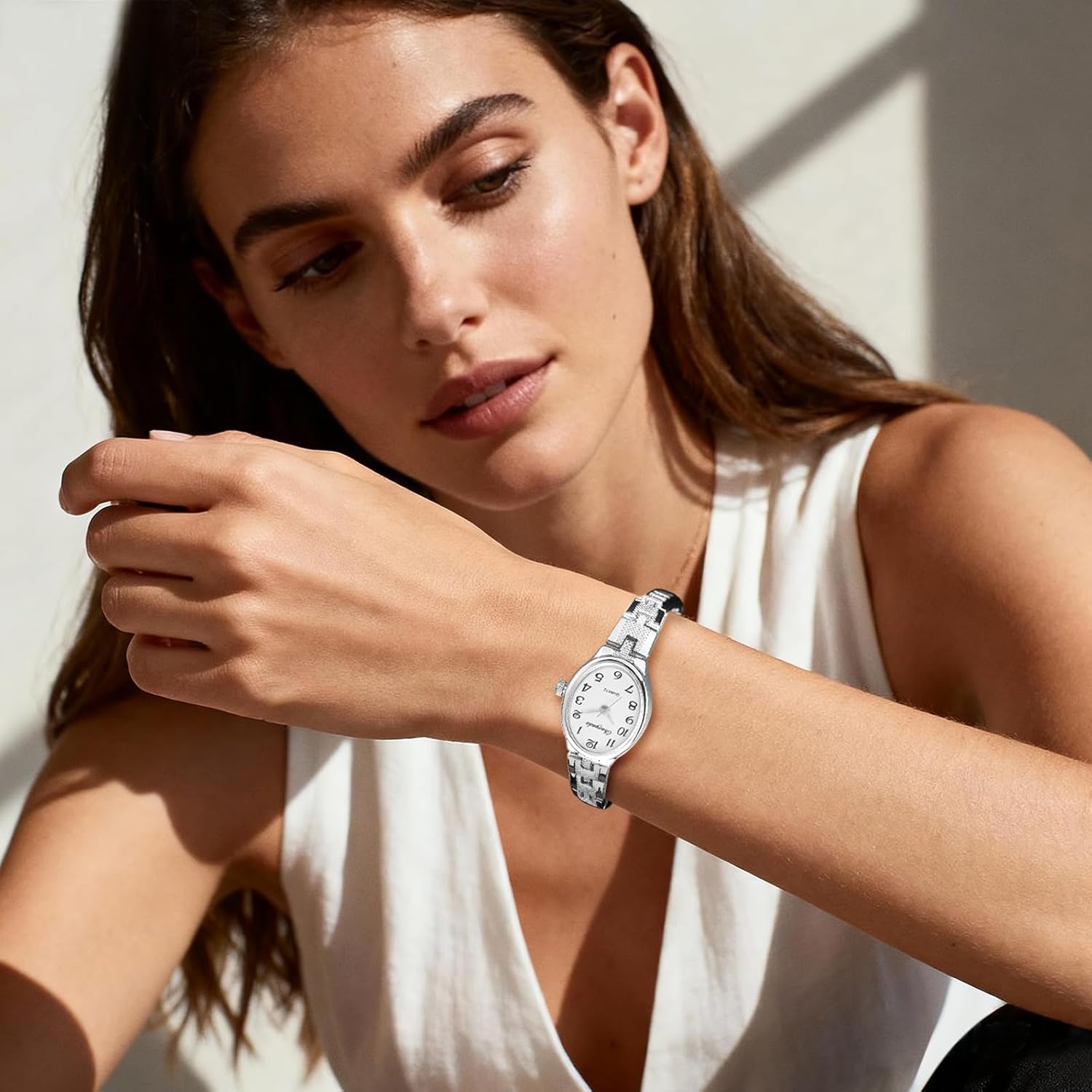 Avaner Women's Gold Bracelet Watches: Ladies Gold Silver Classic Oval Face Adjustable Stainless Steel Band Vintage Retro Elegant Quartz Wrist Watch - Image 5