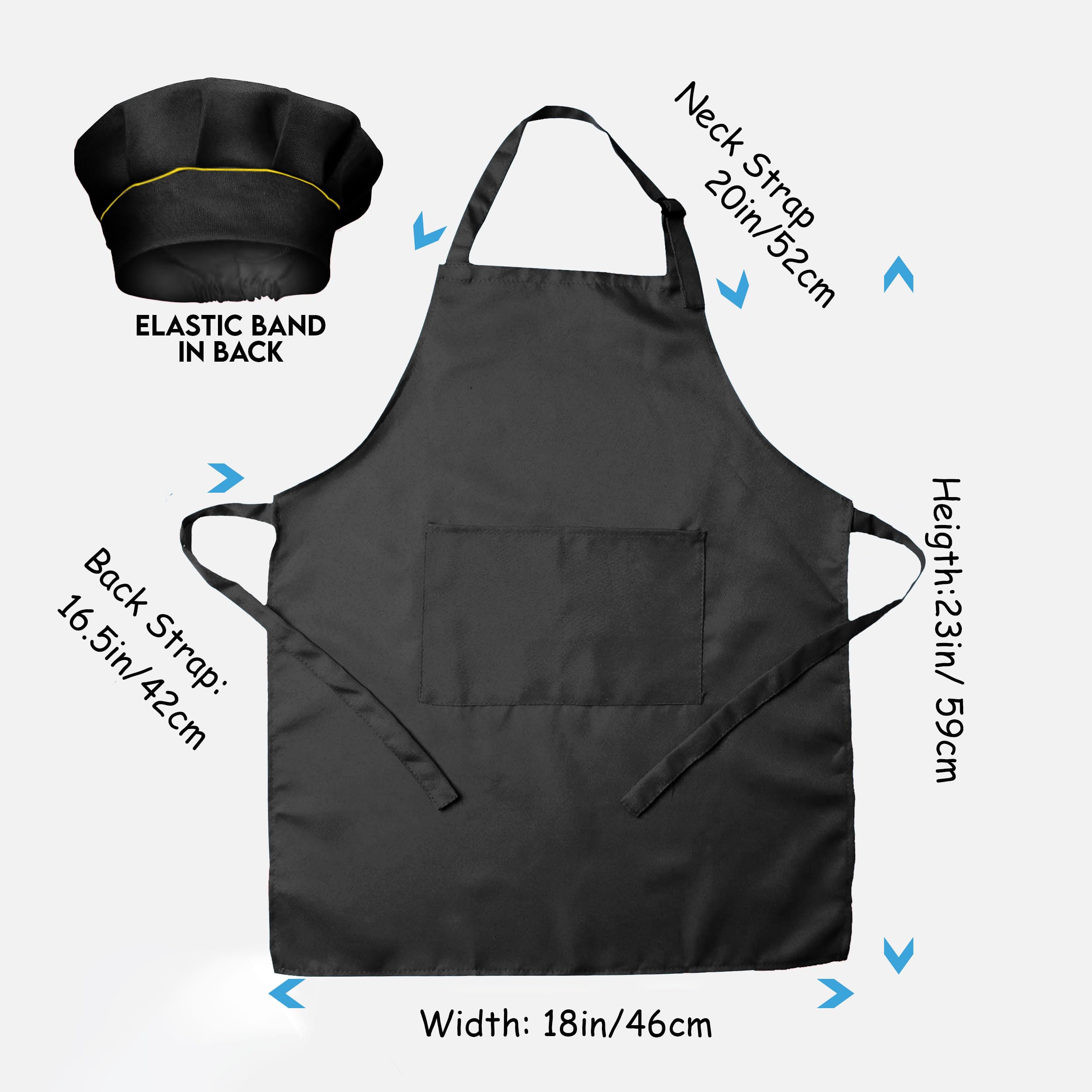 Tablier Enfant et Chapeau de Chef Set, Réglables Tabliers de Cuisine avec 2 Poches pour Filles Garçons, Bambin Tablier de Chef de Jardin pour Cuisson Peinture l'artisanat (7-13 Ans) (Blanc)-Fei Yu Tablier Enfant et Chapeau de Chef Set, Réglables Tabliers de Cuisine avec 2 Poches pour Filles Garçons, Bambin Tablier de Chef de Jardin pour Cuisson Peinture l'artisanat (7-13 Ans) (Blanc)-Fei Yu