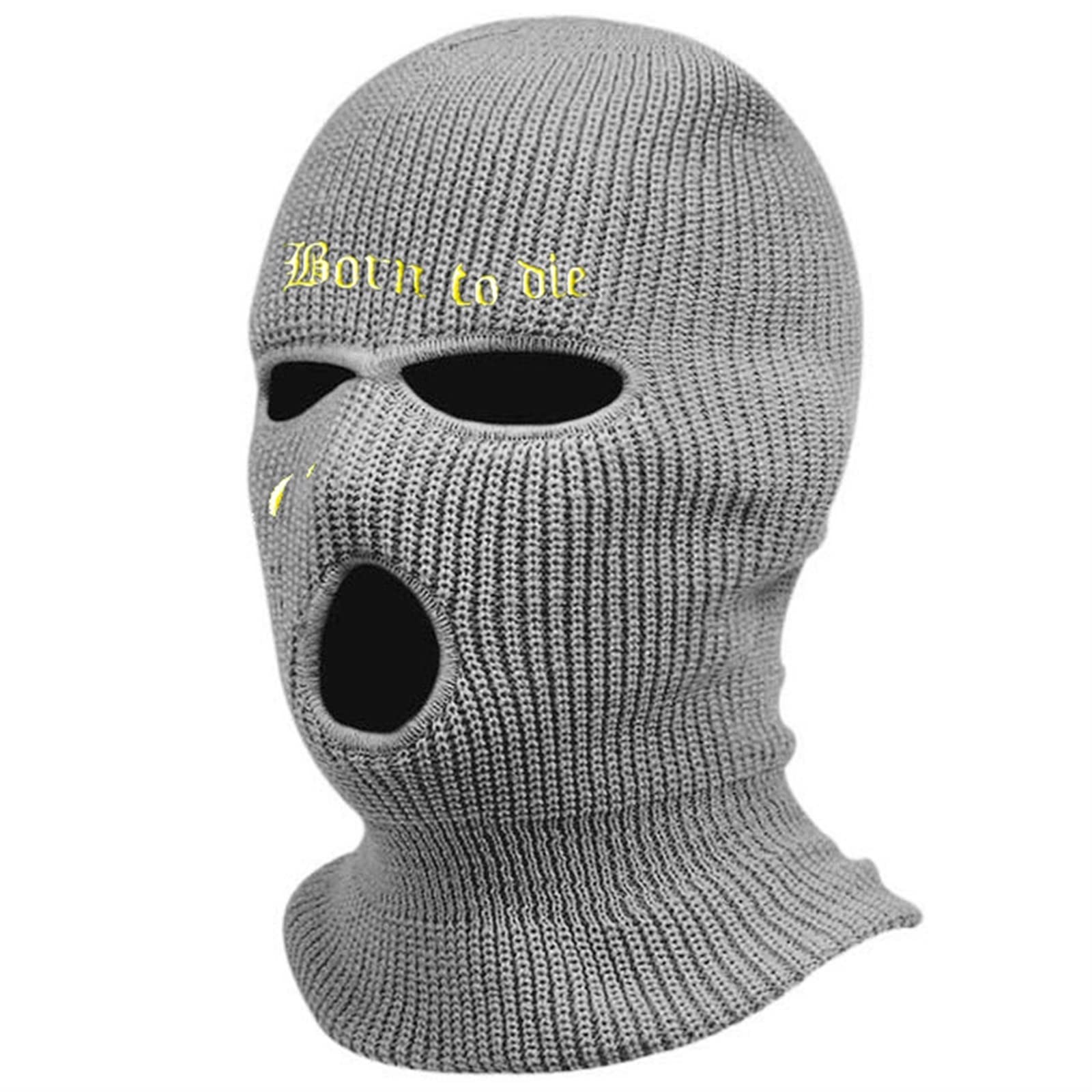 3 Holes Winter Ski Mask Warm Unisex Balaclava Mask Hat Full Face Mask Black Knitted Ski Snowboard Hat