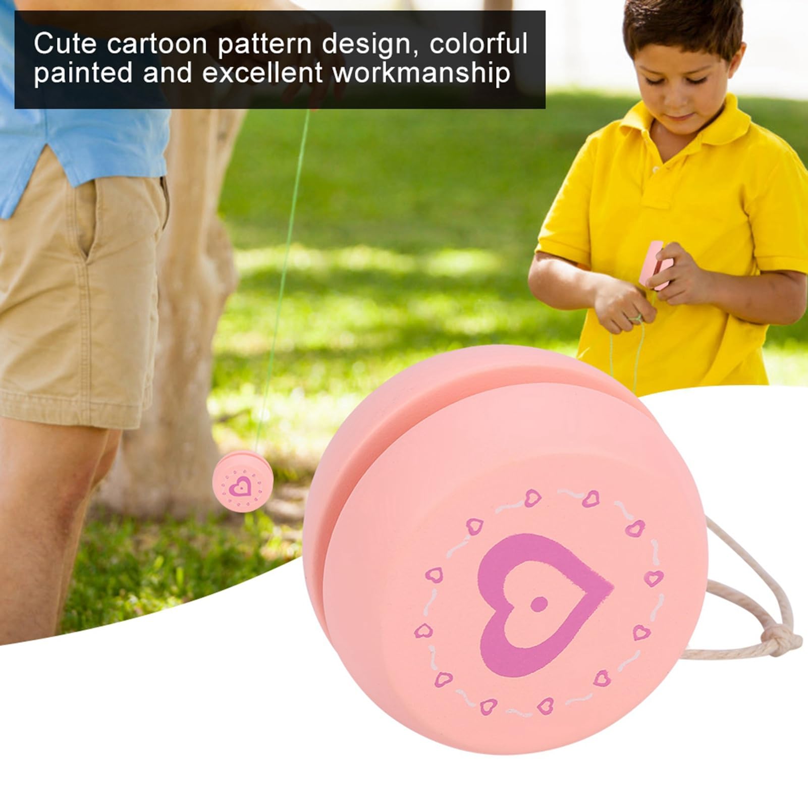 Hess YoYo En Bois - Motif Coloré - 6cm - Apprentissage Tours - Cadeau Enfant - Made In Germany