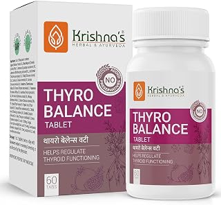 Krishna's Thyro Balance Tablets – Herbal & Non-GMO Formula - 60 Tablet (Pack of 1) Price In India