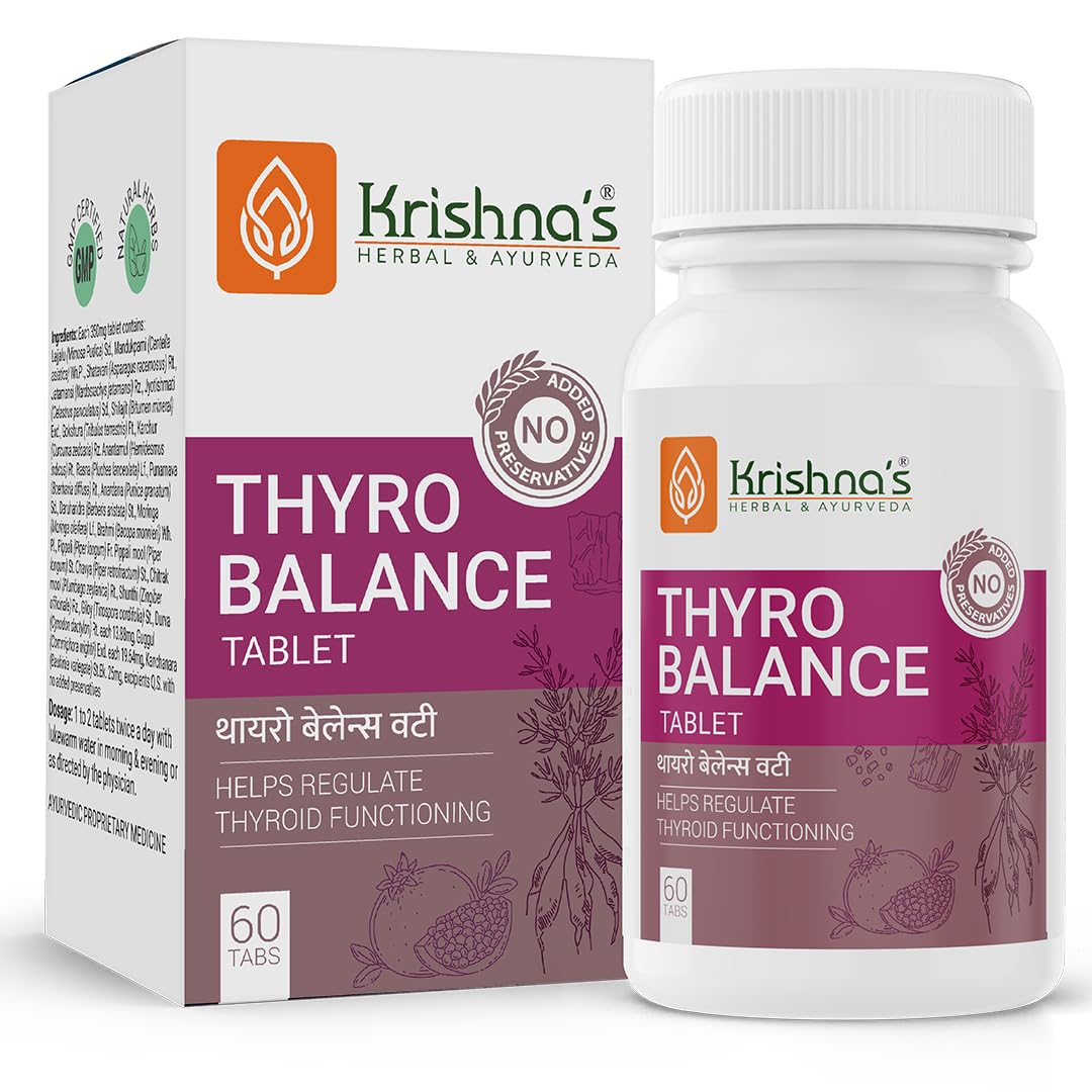 Krishna's Thyro Balance Tablets – Herbal & Non-GMO Formula - 60 Tablet (Pack of 1) - Review, Price and Buying Guide
