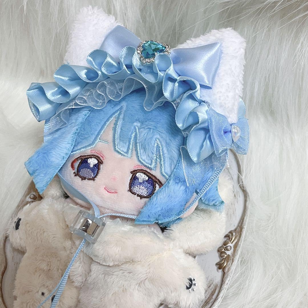 【183】ぬいぐるみ ぬい服 おまんじゅう ヘッドドレス【白 黒 水色 パンダ】 Amazon.co.jp: ぬい おまんじゅう ヘッドドレス 猫耳 ハンドド ブルー