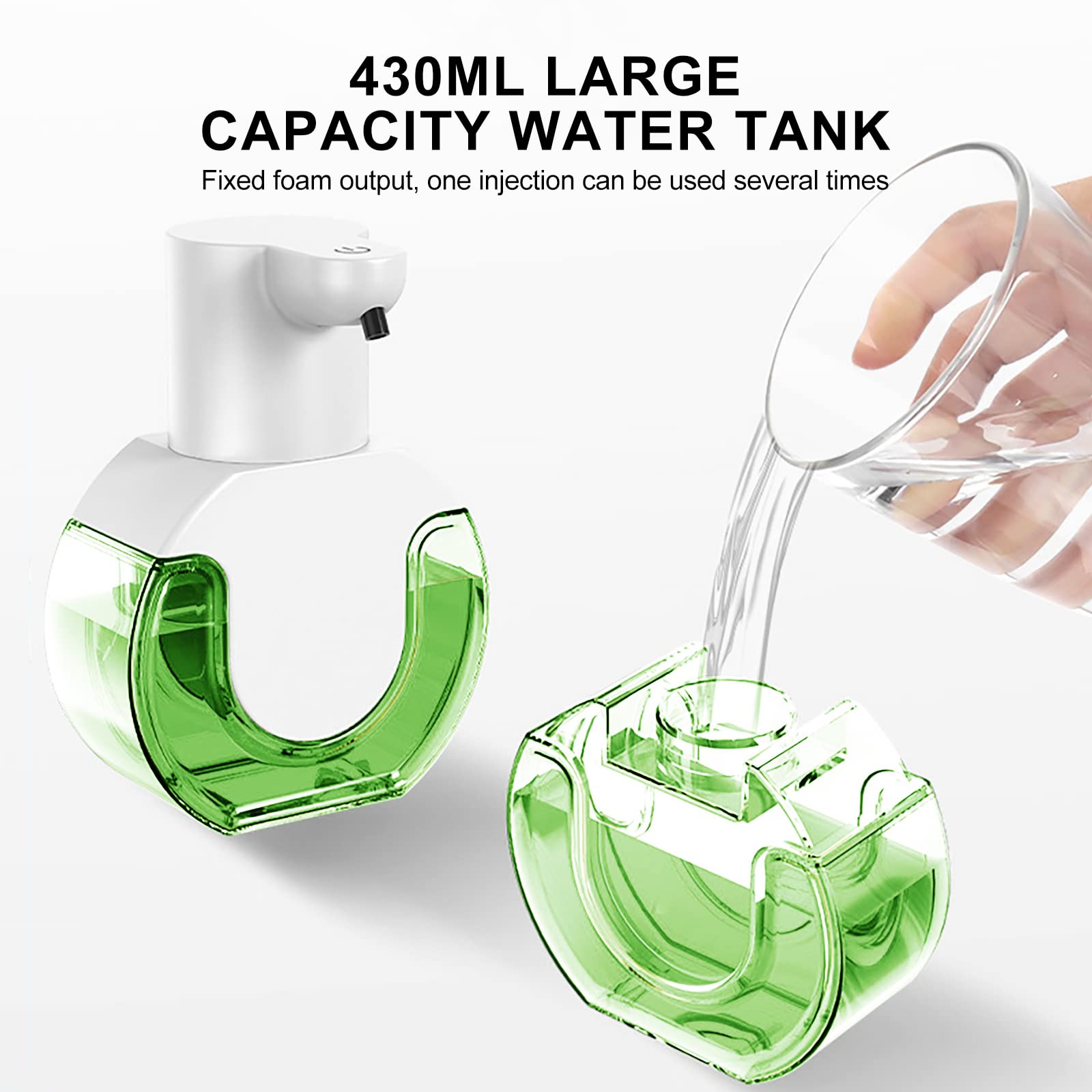 Cuteefun Automatischer Flüssigseifenspender, USB, wiederaufladbar, 4 Kontrollstufen, Seifenspender, 400 ml, automatischer Seifenspender für Badezimmer, Küche