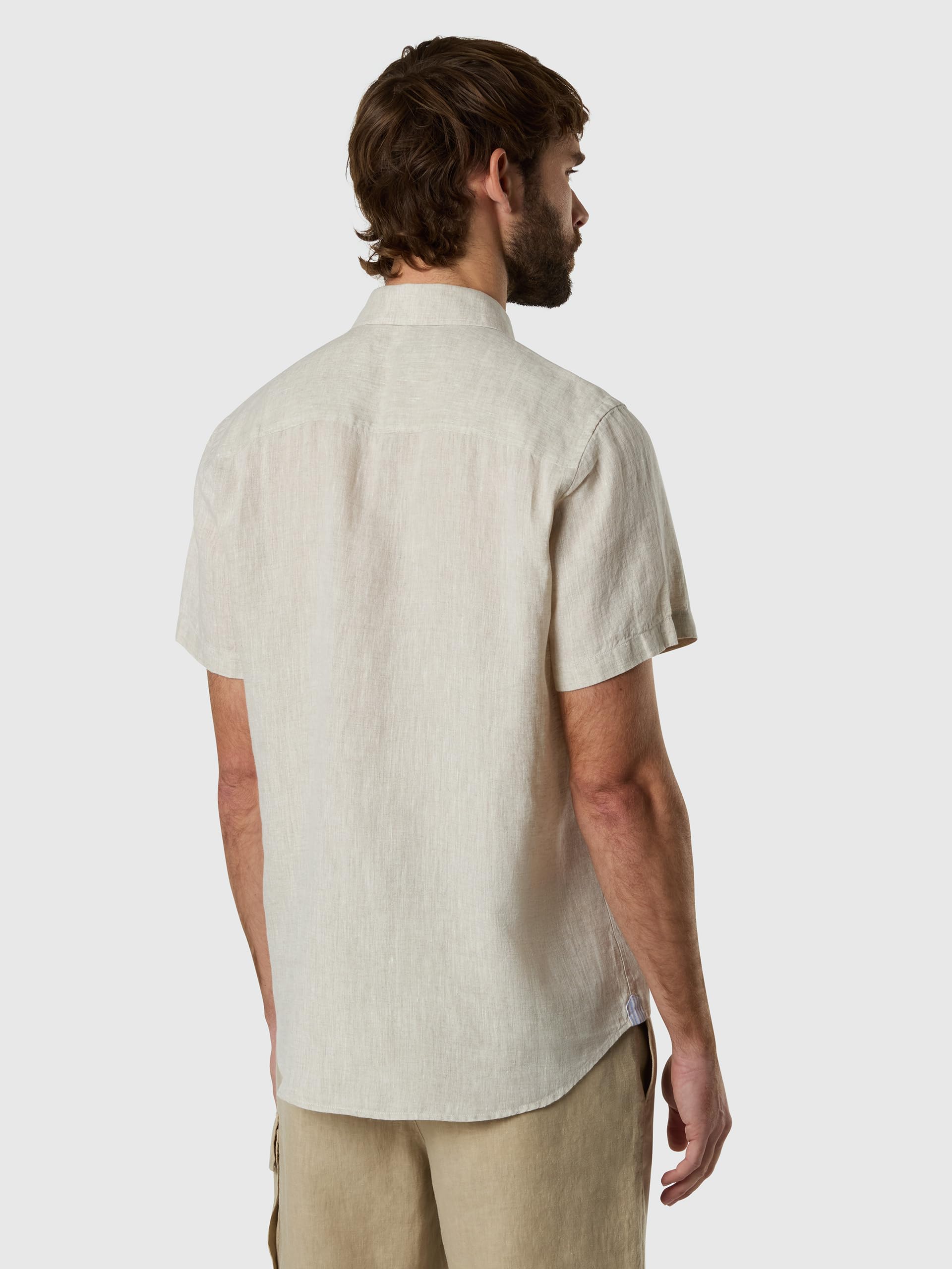 NORTH SAILS Camicia Uomo in Lino European Flax™ MC con Logo Ricamato