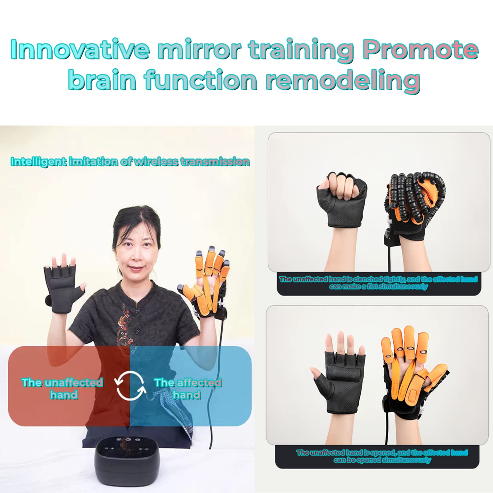 Guantes De Robot De Rehabilitación, Equipo De Tren De Rehabilitación De Funciones De Dedos Y Manos, para Pacientes con Artritis O Hemiplejía por Accidente Cerebrovascular(Size:código S)