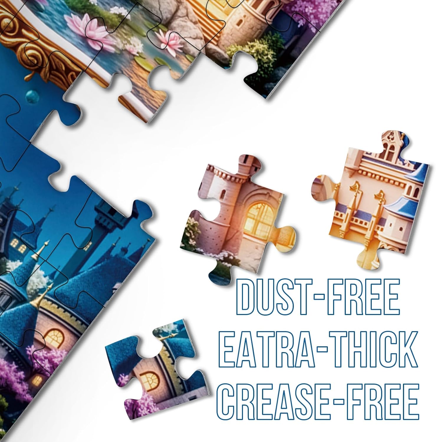 Magic Landscape Puzzles for Adults 1000 Pieces Nature, Fantasy Teacup Wonderland Art Jigsaw Puzzles, Impossible Colorful Flower Castle Aesthetic Puzzle image 4
