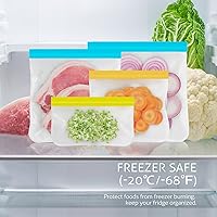 Vista 3 de Reusable Gallon Freezer Bags, 10 Pack Dishwasher Safe Silicone Food Snack Storage Bags with 3 Sizes for Marinate Meats, Sandwich, Lunch, Cereal