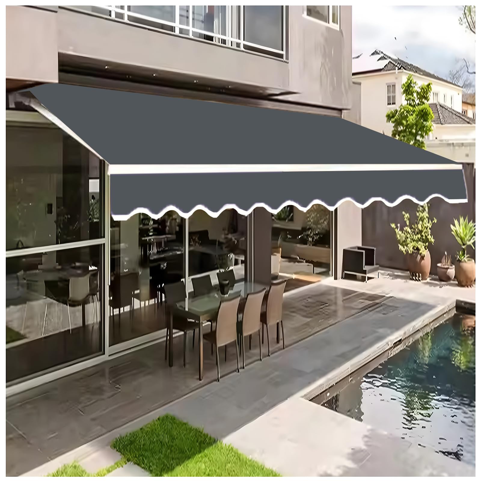 Tissu de rechange rétractable pour pare-soleil (sans cadre) - 280 g - 100 % polyester - Pour terrasse, balcon, terrasse, jardin - Dimensions : 1,5 x 3 m