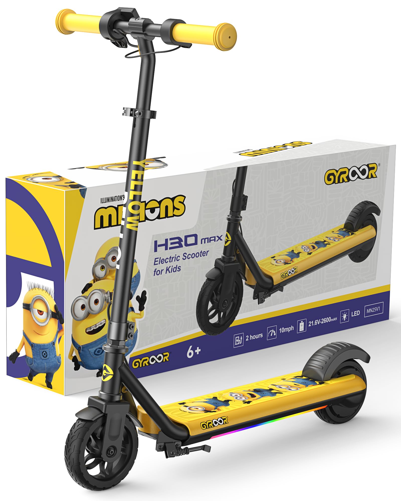 Gyroor H30 Max Electric Scooter for Kids Ages 6–12, 150W Motor, LED Display, Adjustable Speed & Height, Dual Brakes – Fun & Safe Gift for Boys & Girls,Blue