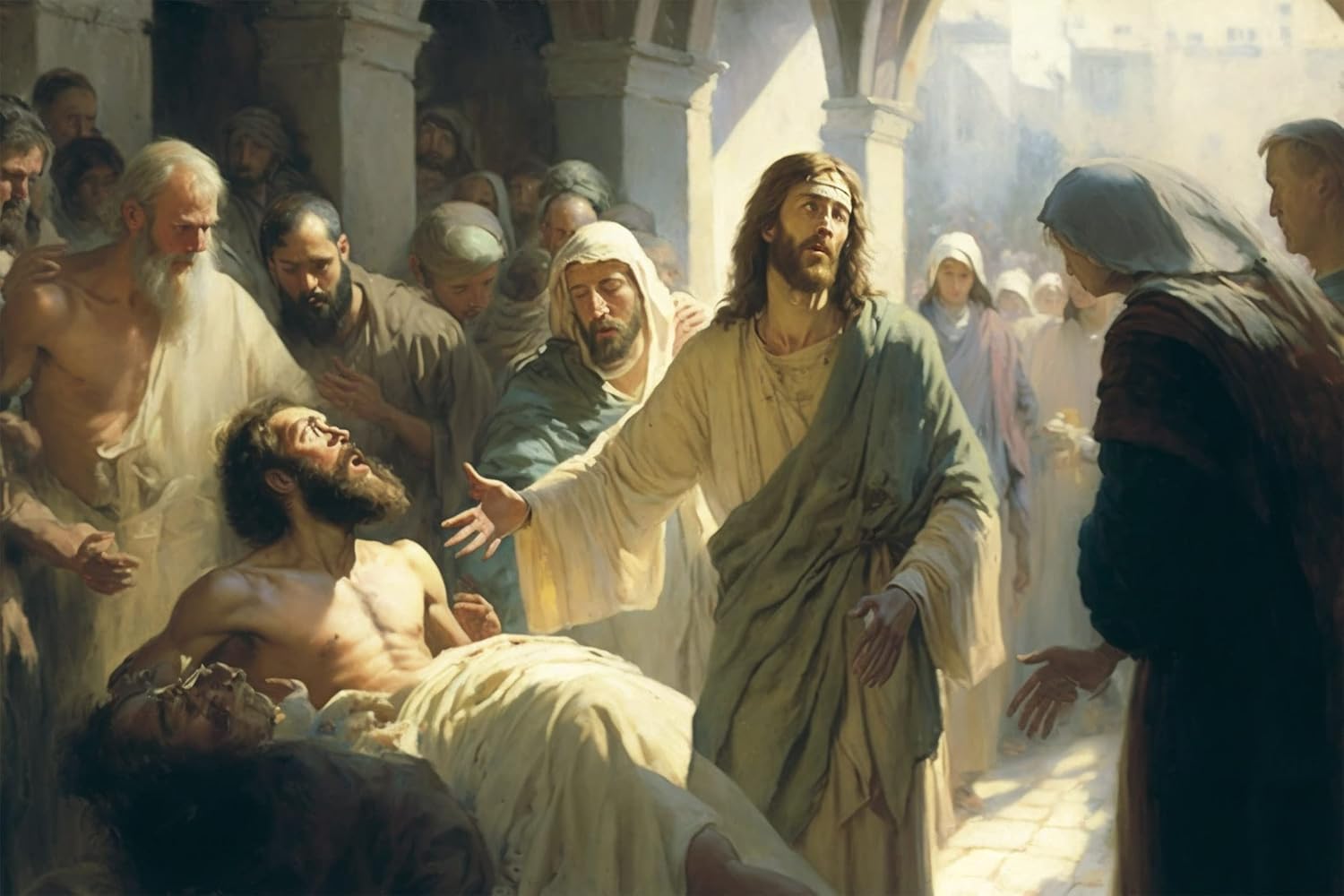 Amazon.com: 24x36 gallery poster, Jesus Christ healing the sick p1 ...