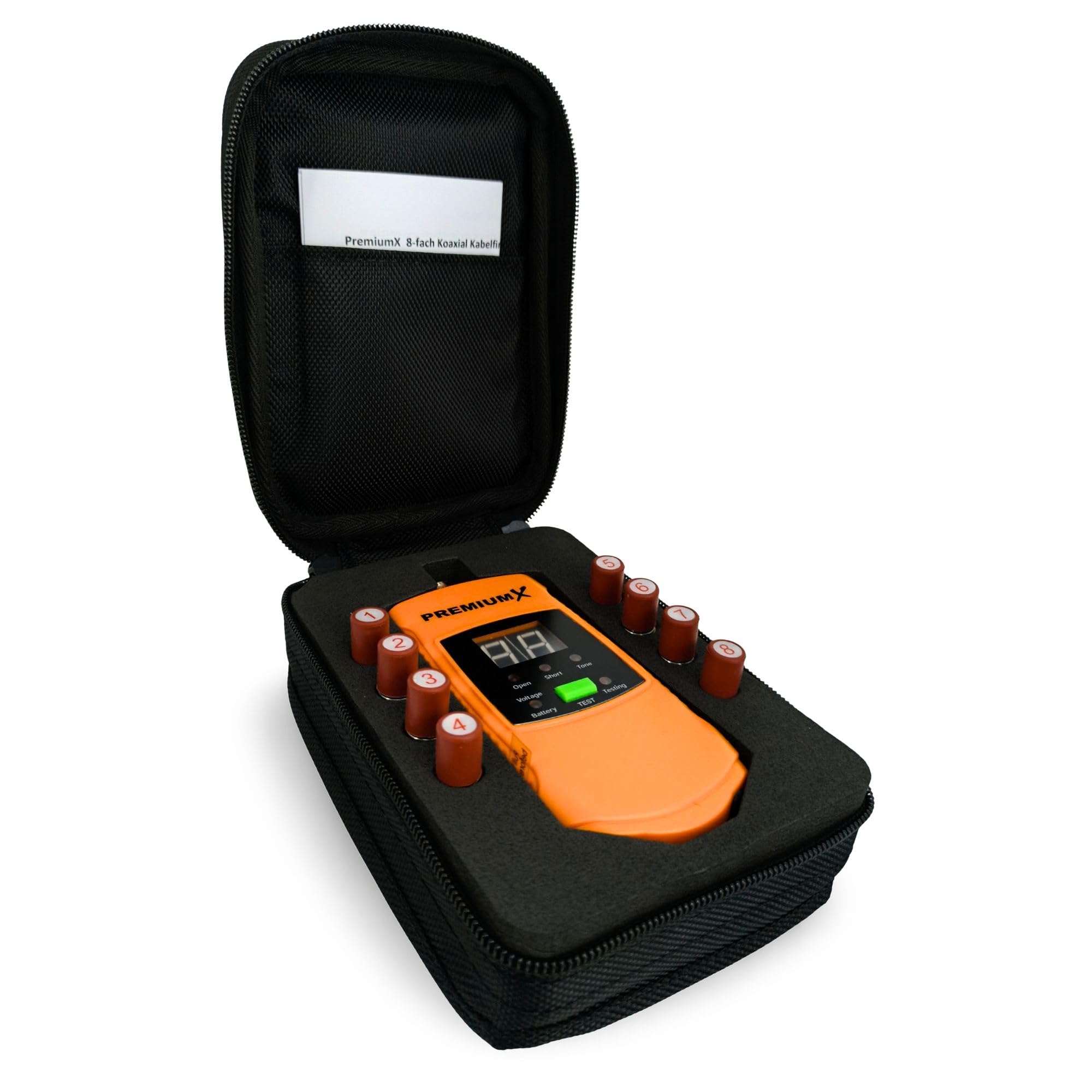 Premium X CF-12 Kabelfinder Ortungsgerät Leitungssucher Wandscanner mit LCD Displayanzeige Sat Kabelprüfer für Koaxialkabel 8-Fach