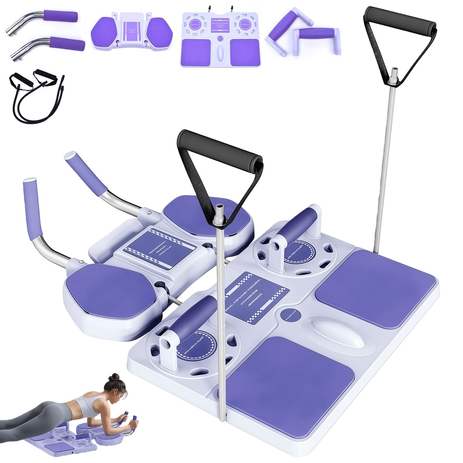 Pilates Reformer Compact, Planche de Pilates 2025, 5 en 1, Multifonction, Pliable, Portable, Kit de Pilates / Planche abdominale pour la maison et le fitness