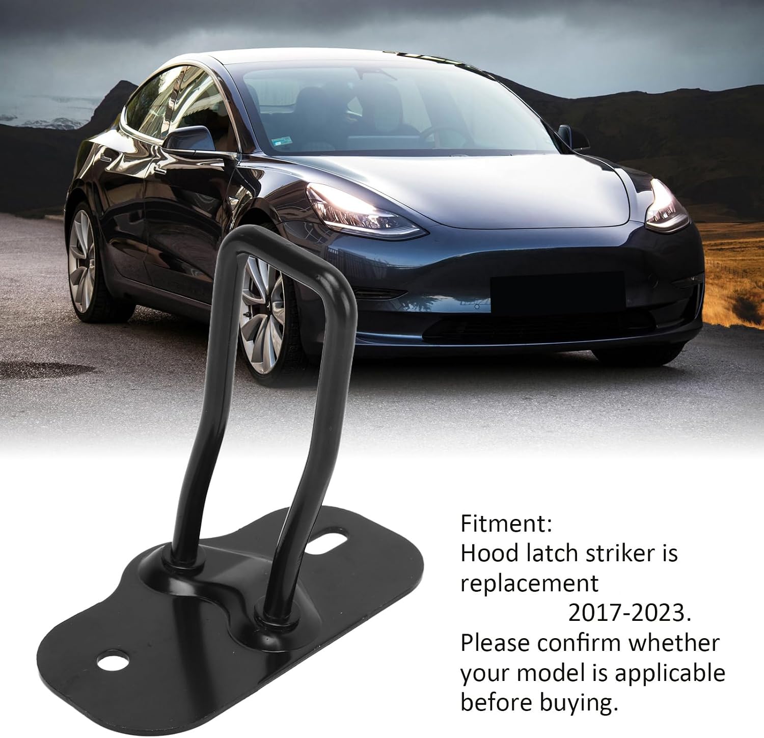Aramox Bonnet Lock Striker Hood Striker Original Standard 1069032 00 B Black Metal Universal Fit for Car Front