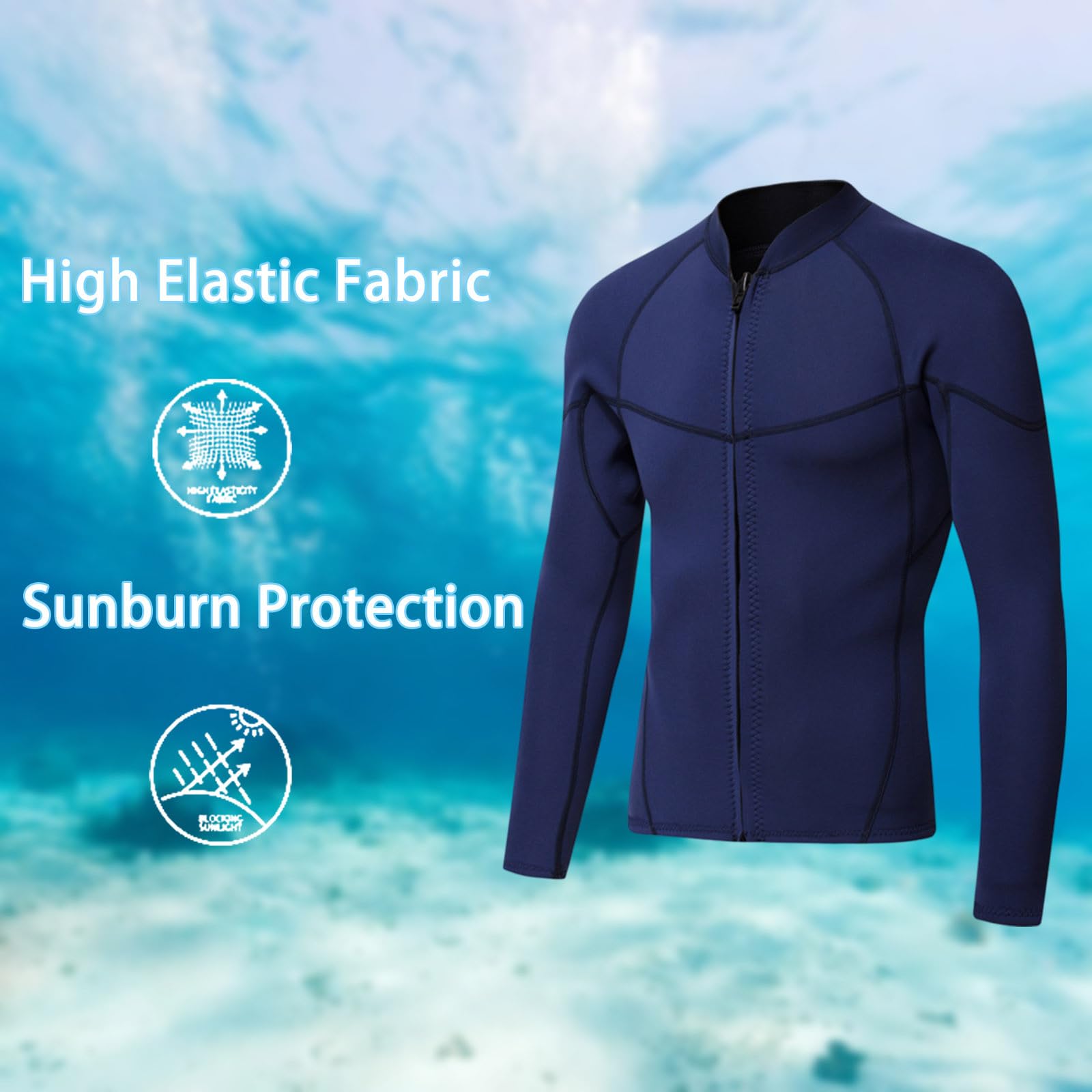 Chaqueta Neopreno Hombre Traje De Chaleco Snorkel Bañador Natacion Ajustable Camiseta Impermeable Surf Manga Larga Adulto Buceo Agua