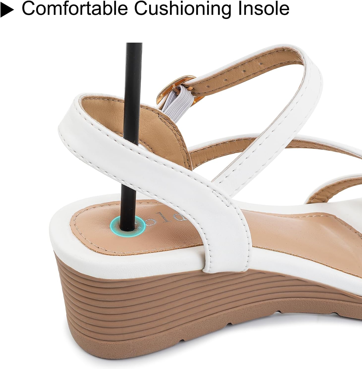 Wedge Sandals for Women Dressy, Comfortable Summer Low Wedges Womens Open Toe Strappy Sandal - Image 5