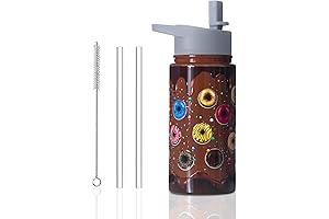 15oz Donut Sweetheart Insulated Stainless Steel Water Bottle With Straw & Brush,...